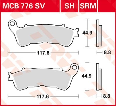 TRW Lucas Scheiben Bremsbelag MCB776