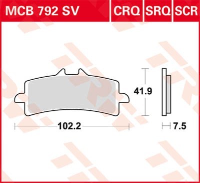 TRW Lucas Scheiben Bremsbelag MCB792CRQ