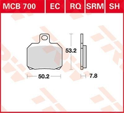 TRW Lucas Scheiben Bremsbelag MCB700SH