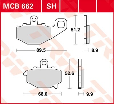 TRW Lucas Scheiben Bremsbelag MCB662