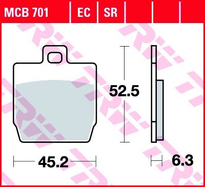 TRW Lucas Scheiben Bremsbelag MCB701